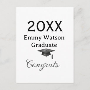 Postal felicitaciones de graduación en negrita 20XX nombr