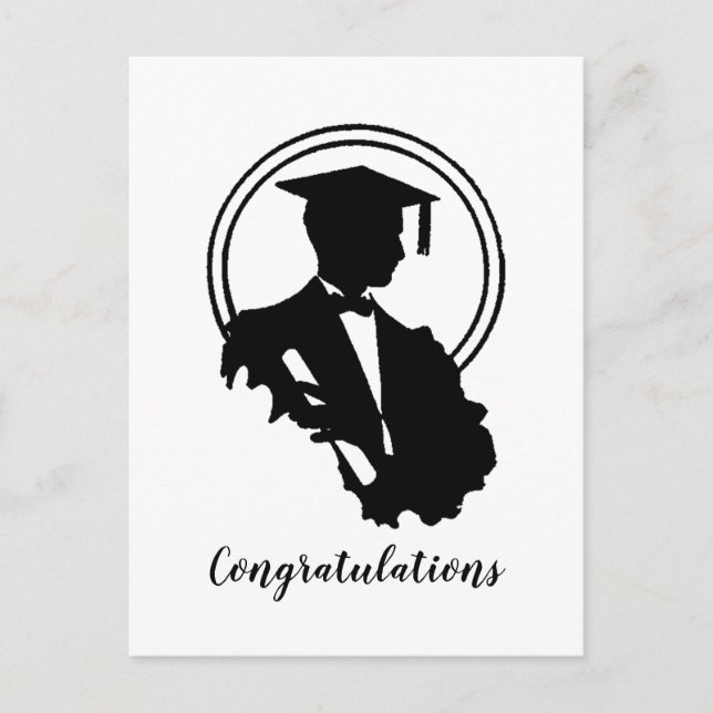 Postal Felicitaciones de graduación retro (Anverso)