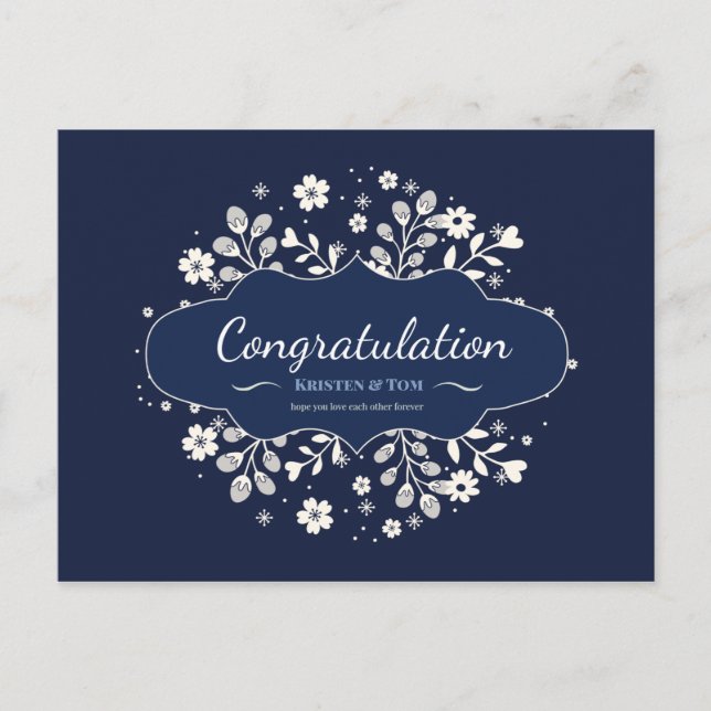 POSTAL FELICITACIONES DEL DÍA DE LA BODA PARA LA PAREJA (Anverso)