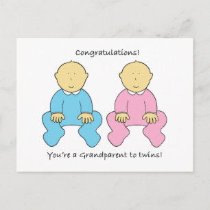 Postal Felicitaciones, eres abuelo de los gemelos