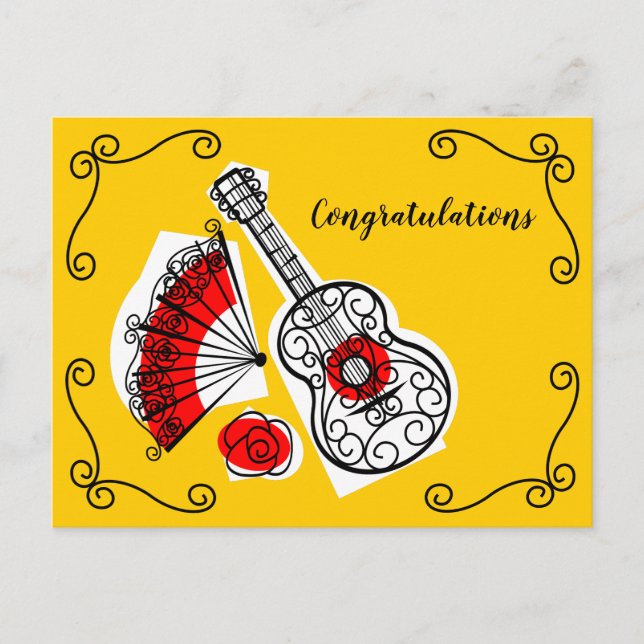 Postal Felicitaciones Esquinas de Recuerdos Españoles (Anverso)