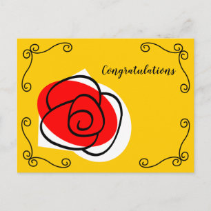 Postal Felicitaciones Esquinas Rosa Española