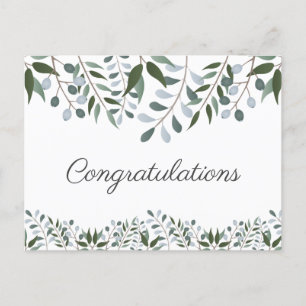 Postal Felicitaciones Eucalyptus Greenery Floral