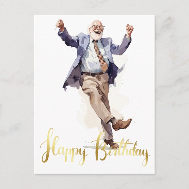 Postal Felicitaciones Feliz abuelo Personalizado (Anverso)