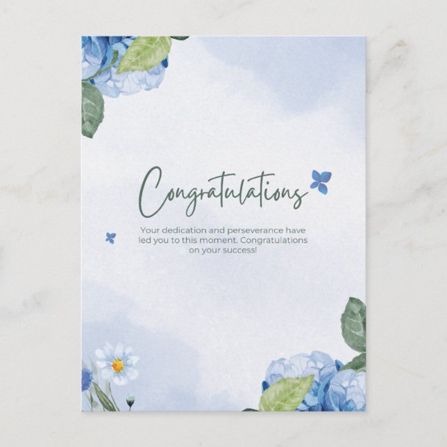 Postal Felicitaciones florales elegantes  (Anverso)