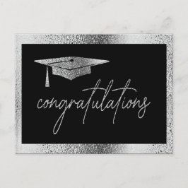 Postal Felicitaciones Graduación Silver Grad Cap
