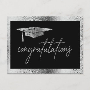 Postal Felicitaciones Graduación Silver Grad Cap