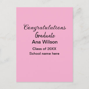 Postal felicitaciones graduado añadir nombre clase año es