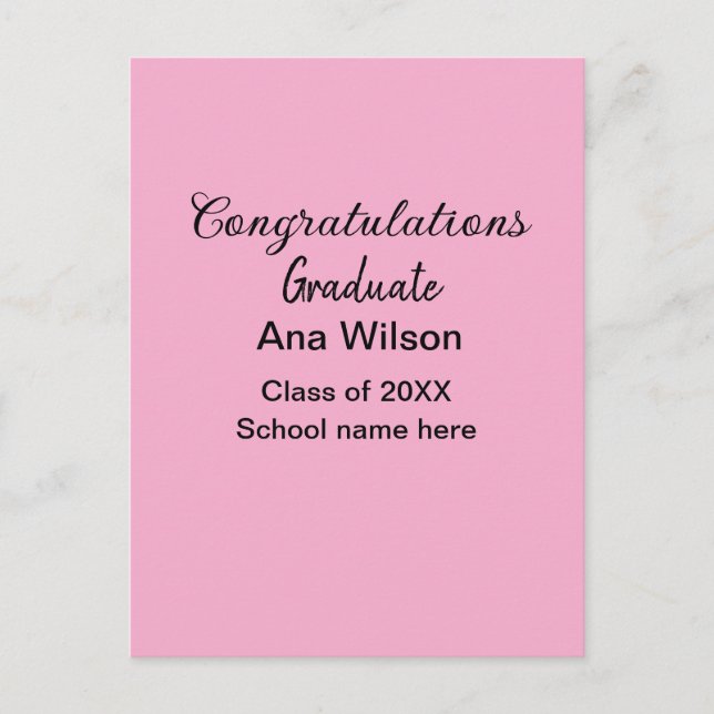 Postal felicitaciones graduado añadir nombre clase año es (Anverso)