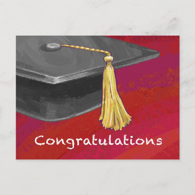 Postal Felicitaciones Graduate Black and Red (Anverso)