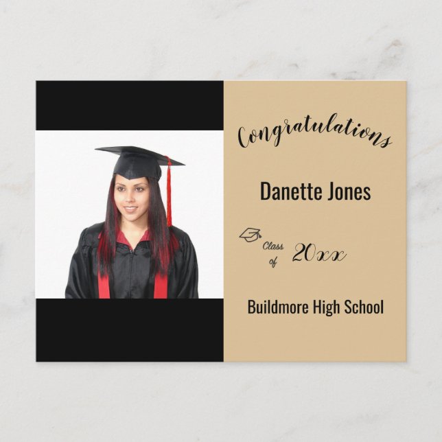 Postal Felicitaciones Graduate Photo Year School Postca (Anverso)