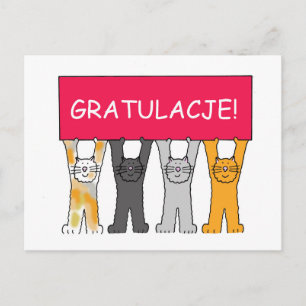 Postal Felicitaciones Gratulacje en polaco.