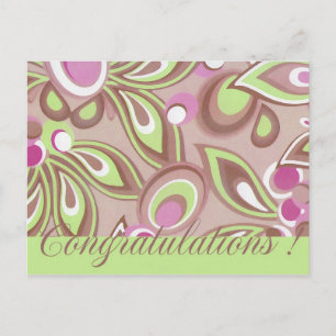 Postal Felicitaciones Magic Green & Purple