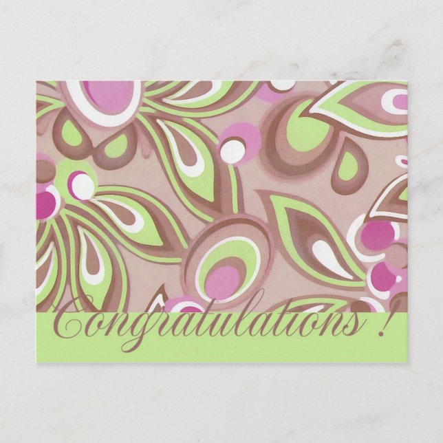 Postal Felicitaciones Magic Green & Purple (Anverso)