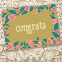 Felicitaciones Marco de Rosas Rosadas Floral Perso