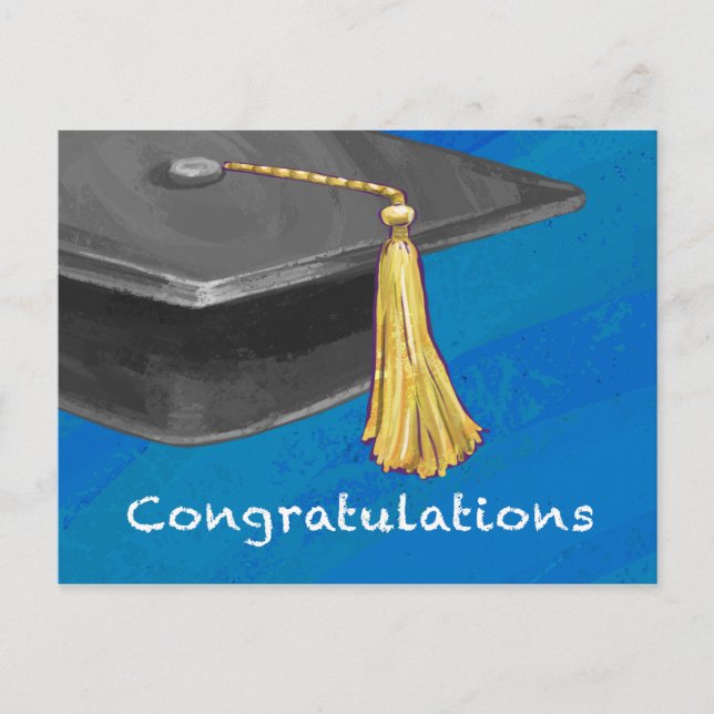 Postal Felicitaciones Negro y Azul (Anverso)