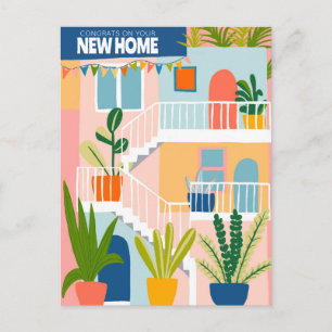 Postal FELICITACIONES Nueva Casa Apartamento Tropical Lin