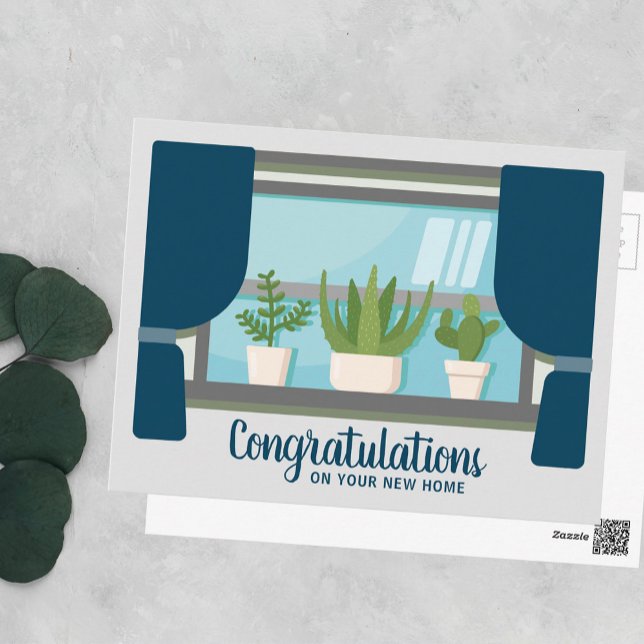 Postal Felicitaciones Nueva Hogar Feliz Ventana de Calent (Subido por el creador)