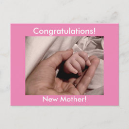 Postal Felicitaciones Nueva madre y niña rosa