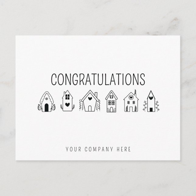 Postal Felicitaciones Nuevo propietario inmobiliario (Anverso)