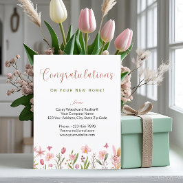 Postal Felicitaciones Personalizadas Florales de Agente I