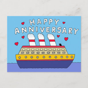 Postal Felicitaciones por aniversario de bodas en crucero
