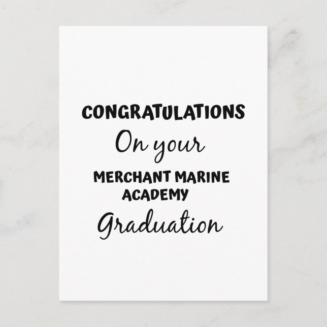 Postal felicitaciones por el grado de la academia marina  (Anverso)