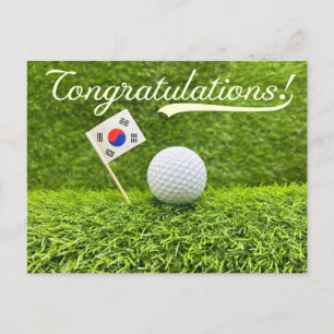 Postal Felicitaciones por golf a coreano