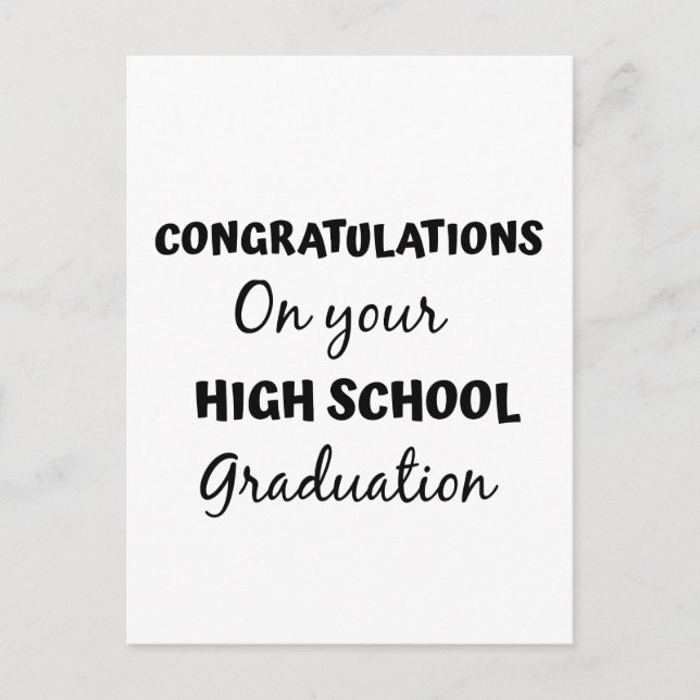 Postal felicitaciones por la  de graduación de la escuel (Anverso)