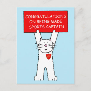 Postal Felicitaciones por ser capitán de deportes.