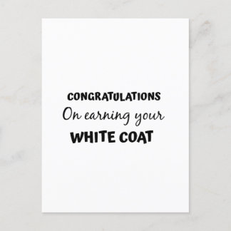 Postal felicitaciones por su graduación de bata blanca