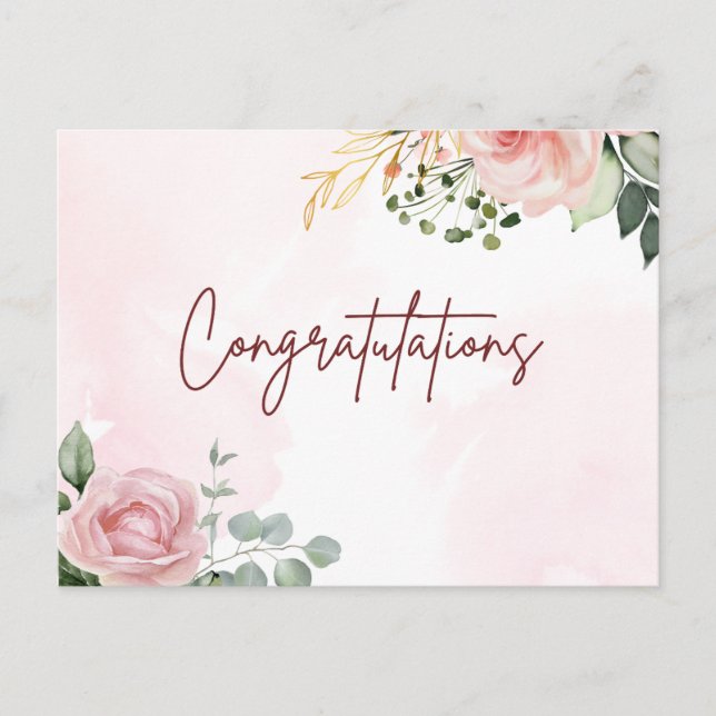 Postal Felicitaciones por su logro en el arte elegante (Anverso)