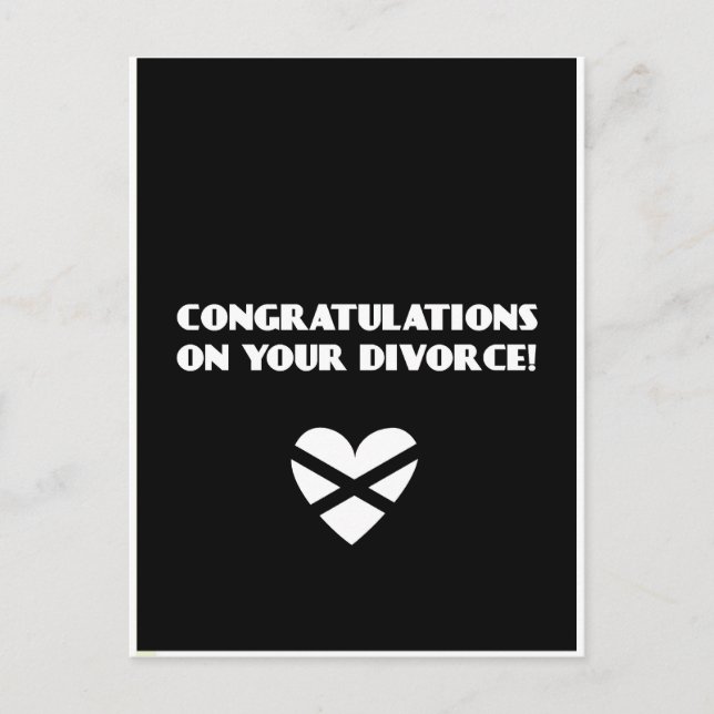 Postal Felicitaciones por tu divorcio (Anverso)