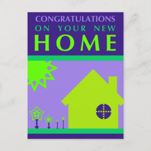 Postal felicitaciones por tu nueva casa : formas pop