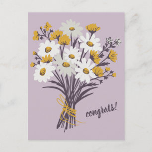 Postal FELICITACIONES ramo de Daisy Floral Lindo Personal