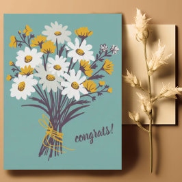Postal FELICITACIONES Ramo Floral de Daisy Personalizado