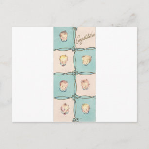 Postal Felicitaciones Vintage Bebé
