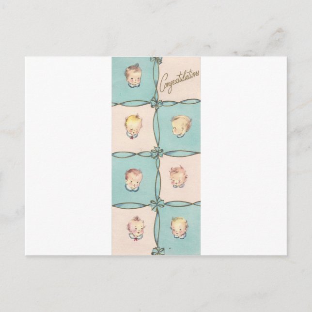 Postal Felicitaciones Vintage Bebé (Anverso)