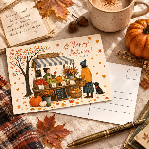 Postal Feliciz Mercado de Agricultores de Otoño Vintage S