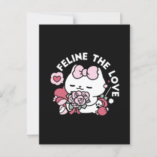 Postal Feline el amor - lindo diseño de gato de San Valen