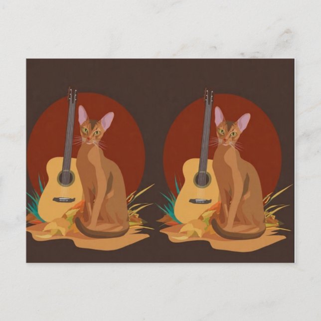 Postal Feline Folk Music Postcard (Anverso)