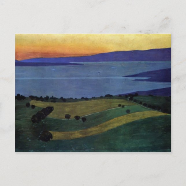 Postal Felix Vallotton - El lago Leman, efecto de la noch (Anverso)
