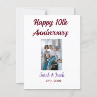 Feliz 10º aniversario foto pareja de casados nombr