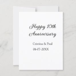 Postal Feliz 10º aniversario nombre de boda simple minima