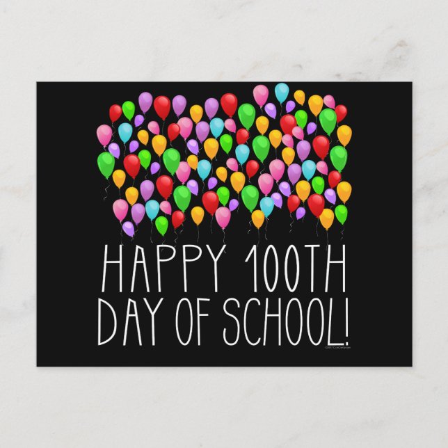 Postal Feliz 100° Día del Colegio 100 maestros de globos (Anverso)