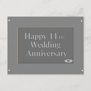 Postal Feliz 11. Acero de aniversario de boda