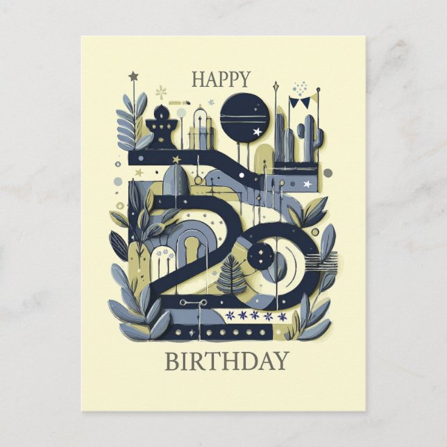 Postal  ¡Feliz 20 cumpleaños! (Anverso)