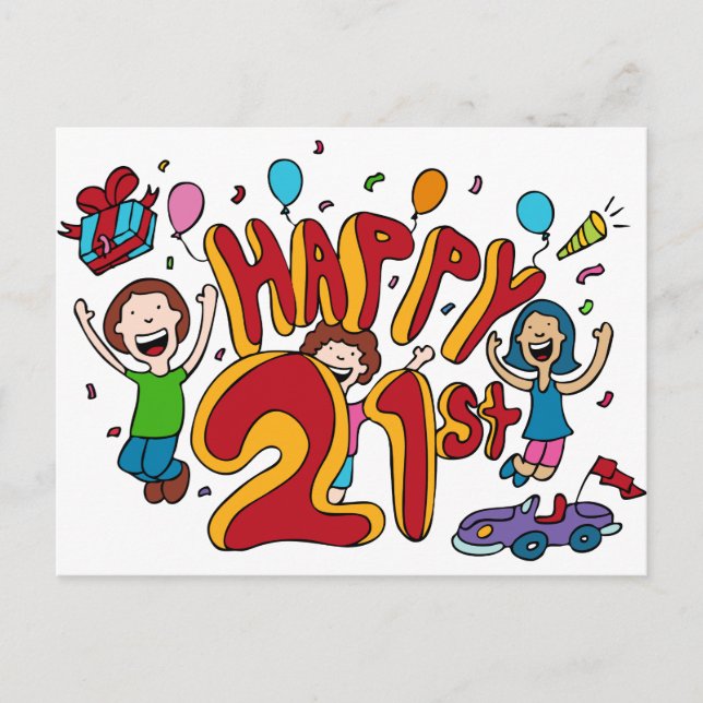 Postal Feliz 21.º Personalizado de cumpleaños (Anverso)
