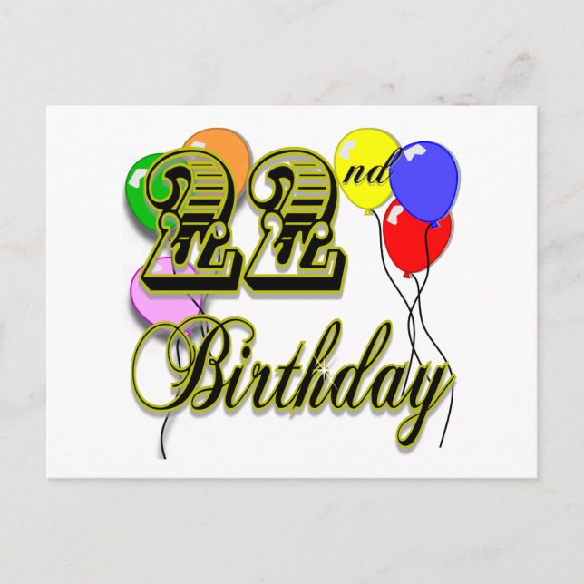 Postal Feliz 22.ª mercancía de cumpleaños (Anverso)