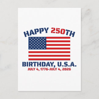 POSTAL FELIZ 250 CUMPLEAÑOS EE. UU.